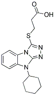 3-(9-CYCLOHEXYL-9H-BENZO[4,5]IMIDAZO[2,1-C][1,2,4]TRIAZOL-3-YLSULFANYL)-PROPIONIC ACID Struktur