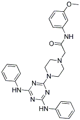 2-(4-(4,6-BIS(PHENYLAMINO)-1,3,5-TRIAZIN-2-YL)PIPERAZIN-1-YL)-N-(3-METHOXYPHENYL)ACETAMIDE Struktur