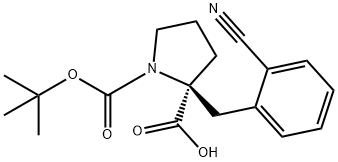 BOC-(S)-ALPHA-(2-CYANO-BENZYL)-PROLINE Struktur