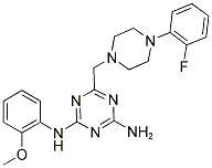 6-((4-(2-FLUOROPHENYL)PIPERAZIN-1-YL)METHYL)-N2-(2-METHOXYPHENYL)-1,3,5-TRIAZINE-2,4-DIAMINE Struktur