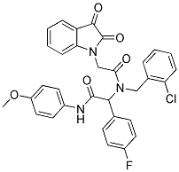 N-(2-CHLOROBENZYL)-2-(2,3-DIOXOINDOLIN-1-YL)-N-(1-(4-FLUOROPHENYL)-2-(4-METHOXYPHENYLAMINO)-2-OXOETHYL)ACETAMIDE Struktur