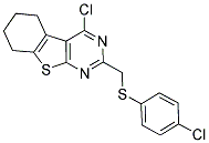 4-CHLORO-2-[[(4-CHLOROPHENYL)THIO]METHYL]-5,6,7,8-TETRAHYDRO[1]BENZOTHIENO[2,3-D]PYRIMIDINE Struktur