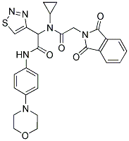 N-CYCLOPROPYL-2-(1,3-DIOXOISOINDOLIN-2-YL)-N-(2-(4-MORPHOLINOPHENYLAMINO)-2-OXO-1-(1,2,3-THIADIAZOL-4-YL)ETHYL)ACETAMIDE Struktur