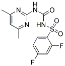 N-{[(4,6-DIMETHYLPYRIMIDIN-2-YL)AMINO]CARBONYL}-2,4-DIFLUOROBENZENESULFONAMIDE Struktur