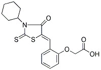 (2-[(Z)-(3-CYCLOHEXYL-4-OXO-2-THIOXO-1,3-THIAZOLIDIN-5-YLIDENE)METHYL]PHENOXY)ACETIC ACID Struktur