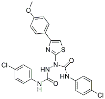 N1,N2-BIS(4-CHLOROPHENYL)-1-(4-(4-METHOXYPHENYL)THIAZOL-2-YL)HYDRAZINE-1,2-DICARBOXAMIDE Struktur