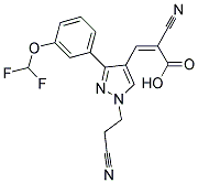 (2Z)-2-CYANO-3-(1-(2-CYANOETHYL)-3-[3-(DIFLUOROMETHOXY)PHENYL]-1H-PYRAZOL-4-YL)ACRYLIC ACID Struktur