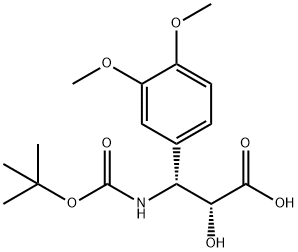 N-BOC-3-(R)-AMINO-2-(R)-HYDROXY-3-(3,4-DIMETHOXY-PHENYL)-PROPIONIC ACID Struktur