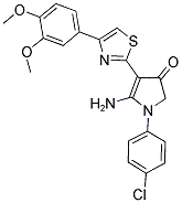 5-AMINO-1-(4-CHLORO-PHENYL)-4-[4-(3,4-DIMETHOXY-PHENYL)-THIAZOL-2-YL]-1,2-DIHYDRO-PYRROL-3-ONE Struktur