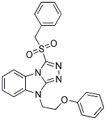 9-(2-PHENOXY-ETHYL)-3-PHENYLMETHANESULFONYL-9H-BENZO[4,5]IMIDAZO[2,1-C][1,2,4]TRIAZOLE Struktur