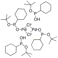 DIHYDROGEN DI-MU-CHLOROTETRAKIS(TERT-BUTYLCYCLOHEXYLPHOSPHINITO-KP) DIPALLADATE(2-) Struktur