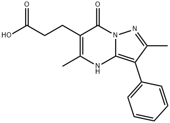 3-(2,5-DIMETHYL-7-OXO-3-PHENYL-4,7-DIHYDRO-PYRAZOLO[1,5-A]PYRIMIDIN-6-YL)-PROPIONIC ACID Struktur