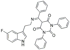 (E)-5-((2-(5-FLUORO-1H-INDOL-3-YL)ETHYLIMINO)(PHENYL)METHYL)-1,3-DIPHENYLPYRIMIDINE-2,4,6(1H,3H,5H)-TRIONE Struktur