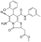 METHYL 2-(5-AMINO-7-(2-CHLOROPHENYL)-6-CYANO-3-OXO-8-(M-TOLYLCARBAMOYL)-3,7-DIHYDRO-2H-THIAZOLO[3,2-A]PYRIDIN-2-YL)ACETATE Struktur