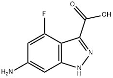 6-AMINO-4-FLUORO-3-(1H)INDAZOLE CARBOXYLIC ACID Struktur