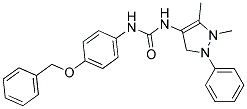 N-[4-(BENZYLOXY)PHENYL]-N'-[1,5-DIMETHYL-2-PHENYL-2,3-DIHYDRO-1H-PYRAZOL-4-YL]UREA Struktur