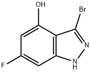 3-BROMO-6-FLUORO-4-HYDROXYINDAZOLE Struktur