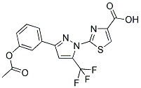 2-[3-[3-(ACETYLOXY)PHENYL]-5-(TRIFLUOROMETHYL)-1H-PYRAZOL-1-YL]-1,3-THIAZOLE-4-CARBOXYLIC ACID Struktur