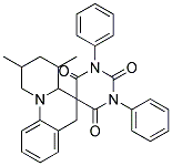 SPIRO[1,3-DIPHENYL-2,4,6(1H,3H,5H)-PYRIMIDINETRIONE-5,5'-(2',4'-DIMETHYL-2',3',4',4A',5',6'-HEXAHYDRO-1'H-PYRIDO[1',2'-A']QUINOLINE)] Struktur