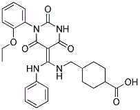 (Z)-4-(((3-(2-ETHOXYPHENYL)-2,4,6-TRIOXO-TETRAHYDROPYRIMIDIN-5(6H)-YLIDENE)(PHENYLAMINO)METHYLAMINO)METHYL)CYCLOHEXANECARBOXYLIC ACID Struktur