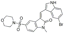 (Z)-3-((5-BROMO-1H-INDOL-3-YL)METHYLENE)-1-METHYL-5-(MORPHOLINOSULFONYL)INDOLIN-2-ONE Struktur