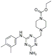 ETHYL 4-{[4-AMINO-6-(3,4-DIMETHYLANILINO)-1,3,5-TRIAZIN-2-YL]METHYL}-1-PIPERAZINECARBOXYLATE Struktur