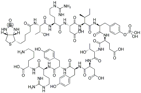 BIOTIN-THR-ARG-ASP-ILE-PTYR-GLU-THR-ASP-TYR-TYR-ARG-LYS-OH Struktur