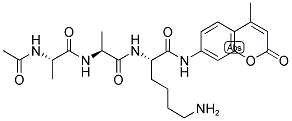 AC-ALA-ALA-LYS-7-AMINO-4-METHYLCOUMARIN Struktur