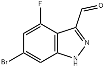 6-BROMO-4-FLUORO-3-(1H)INDAZOLE CARBOXALDEHYDE Struktur