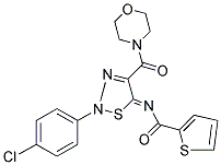 N-[(5Z)-2-(4-CHLOROPHENYL)-4-(MORPHOLIN-4-YLCARBONYL)-1,2,3-THIADIAZOL-5(2H)-YLIDENE]THIOPHENE-2-CARBOXAMIDE Struktur