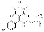 5-((4-CHLOROPHENYL){[2-(1H-IMIDAZOL-5-YL)ETHYL]AMINO}METHYLENE)-1,3-DIMETHYLPYRIMIDINE-2,4,6(1H,3H,5H)-TRIONE Struktur