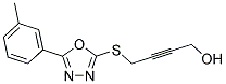 4-([5-(3-METHYLPHENYL)-1,3,4-OXADIAZOL-2-YL]THIO)BUT-2-YN-1-OL Struktur