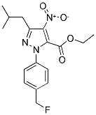 1-[(4-FLUOROMETHYL)PHENYL]-3-(2-METHYLPROPYL)-4-NITRO-1H-PYRAZOLE-5-CARBOXYLIC ACID ETHYL ESTER Struktur