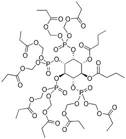 1,6-DI-O-BUTYRYL-MYO-INOSITOL 2,3,4,5-TETRAKISPHOSPHATE-OCTAKIS(PROPIONOXYMETHYL) ESTER Struktur