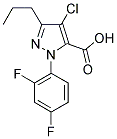 4-CHLORO-1-(2,4-DIFLUOROPHENYL)-3-PROPYL-1H-PYRAZOLE-5-CARBOXYLIC ACID Struktur