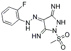 (4Z)-3,5-DIIMINO-1-(METHYLSULFONYL)PYRAZOLIDIN-4-ONE (2-FLUOROPHENYL)HYDRAZONE Struktur