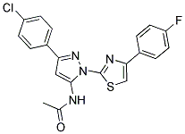 N-{3-(4-CHLOROPHENYL)-1-[4-(4-FLUOROPHENYL)-1,3-THIAZOL-2-YL]-1H-PYRAZOL-5-YL}ACETAMIDE Struktur