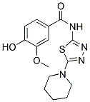 4-HYDROXY-3-METHOXY-N-(5-PIPERIDIN-1-YL-1,3,4-THIADIAZOL-2-YL)BENZAMIDE Struktur