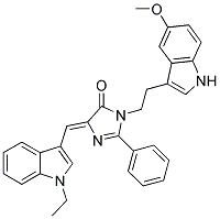 (Z)-4-((1-ETHYL-1H-INDOL-3-YL)METHYLENE)-1-(2-(5-METHOXY-1H-INDOL-3-YL)ETHYL)-2-PHENYL-1H-IMIDAZOL-5(4H)-ONE Struktur