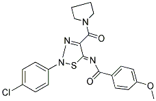 N-[(5Z)-2-(4-CHLOROPHENYL)-4-(PYRROLIDIN-1-YLCARBONYL)-1,2,3-THIADIAZOL-5(2H)-YLIDENE]-4-METHOXYBENZAMIDE Struktur