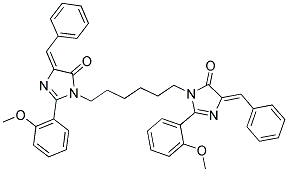 (E)-4-BENZYLIDENE-1-(6-((Z)-4-BENZYLIDENE-2-(2-METHOXYPHENYL)-5-OXO-4,5-DIHYDROIMIDAZOL-1-YL)HEXYL)-2-(2-METHOXYPHENYL)-1H-IMIDAZOL-5(4H)-ONE