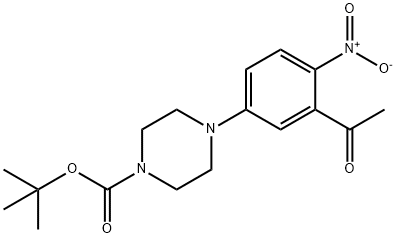 TERT-BUTYL 4-(3-ACETYL-4-NITROPHENYL)TETRAHYDRO-1(2H)-PYRAZINECARBOXYLATE Struktur