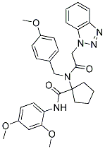 1-(2-(1H-BENZO[D][1,2,3]TRIAZOL-1-YL)-N-(4-METHOXYBENZYL)ACETAMIDO)-N-(2,4-DIMETHOXYPHENYL)CYCLOPENTANECARBOXAMIDE Struktur