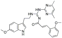 N-(4,6-DIMETHYL-2-PYRIMIDINYL)-N'-[2-(6-METHOXY-1H-INDOL-3-YL)ETHYL]-N'-[(E)-3-(2-METHOXYPHENYL)-2-PROPENOYL]GUANIDINE|