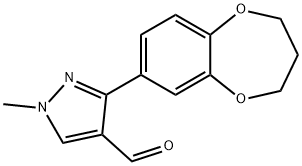 3-(3,4-DIHYDRO-2H-1,5-BENZODIOXEPIN-7-YL)-1-METHYL-1H-PYRAZOLE-4-CARBALDEHYDE Struktur