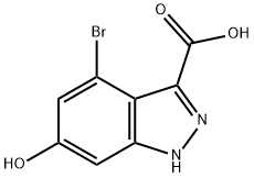 4-BROMO-6-HYDROXY-3-(1H)INDAZOLE CARBOXYLIC ACID Struktur