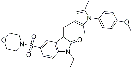 (Z)-1-ETHYL-3-((1-(4-METHOXYPHENYL)-2,5-DIMETHYL-1H-PYRROL-3-YL)METHYLENE)-5-(MORPHOLINOSULFONYL)INDOLIN-2-ONE Struktur