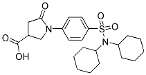 1-(4-[(DICYCLOHEXYLAMINO)SULFONYL]PHENYL)-5-OXOPYRROLIDINE-3-CARBOXYLIC ACID Struktur