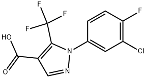 1-(3-CHLORO-4-FLUOROPHENYL)-5-(TRIFLUOROMETHYL)-1H-PYRAZOLE-4-CARBOXYLIC ACID Struktur