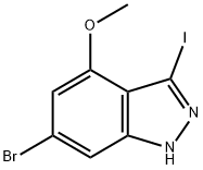 6-BROMO-4-METHOXY-3-IODO (1H)INDAZOLE Struktur